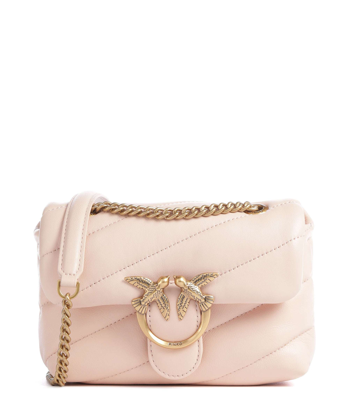 Pinko Love Puff Baby Shoulder bag rosa cammeo/antique gold