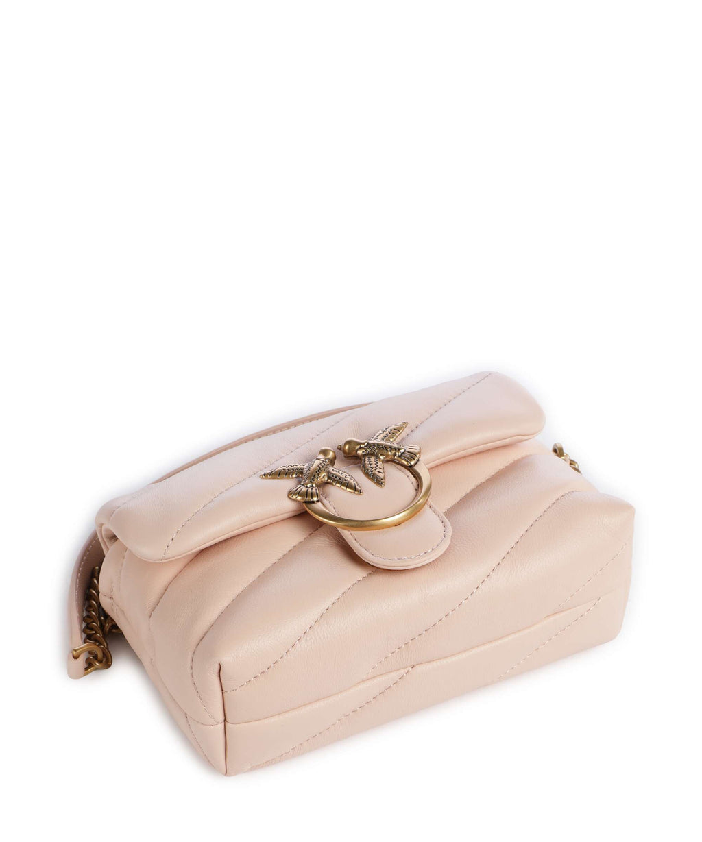 Pinko Love Puff Baby Shoulder bag rosa cammeo/antique gold