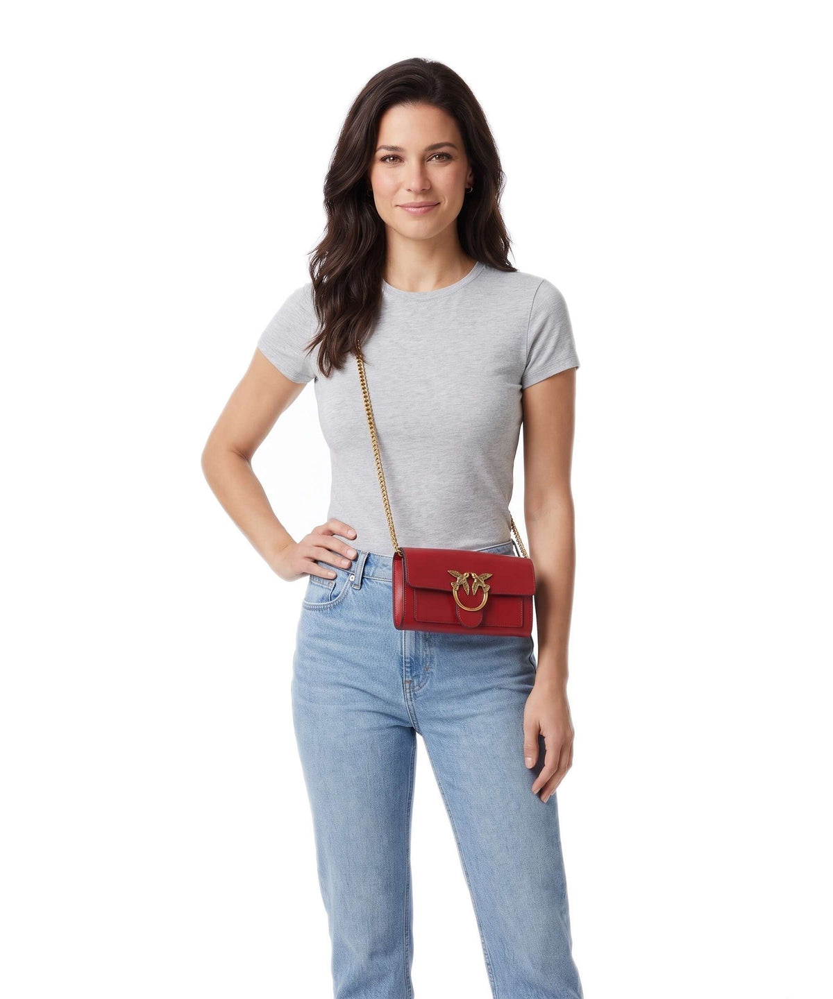 Pinko Love One Wallet rosso rio/antique gold
