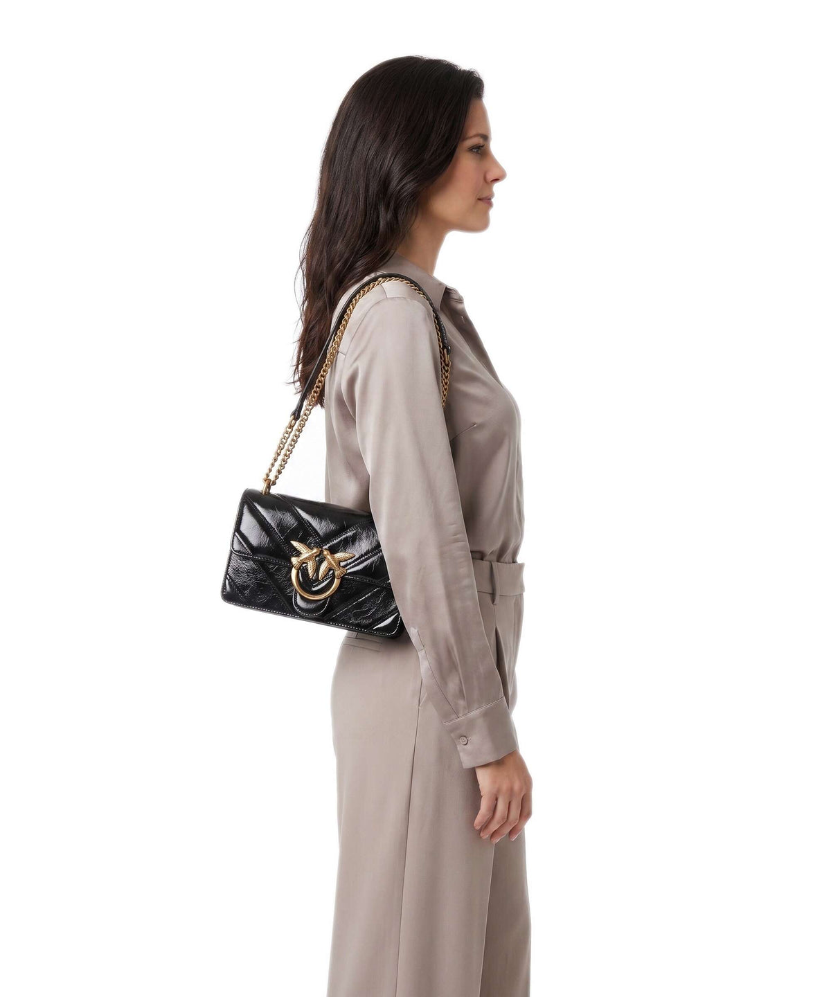 Pinko Love One Mini Shoulder bag nero/antique gold
