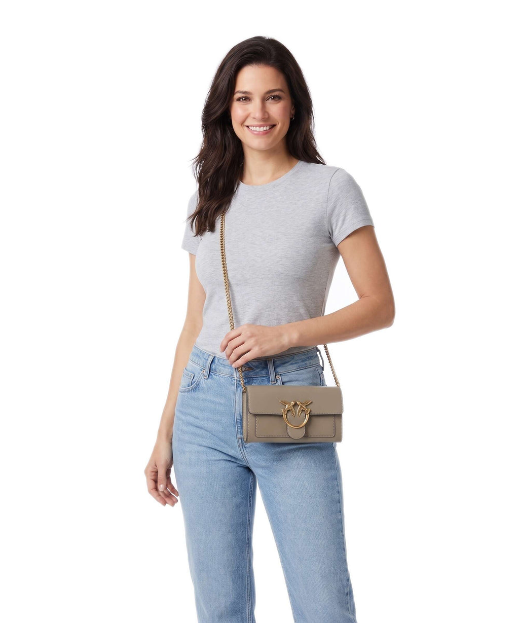 Pinko Love One Wallet grigio talpa/antique gold