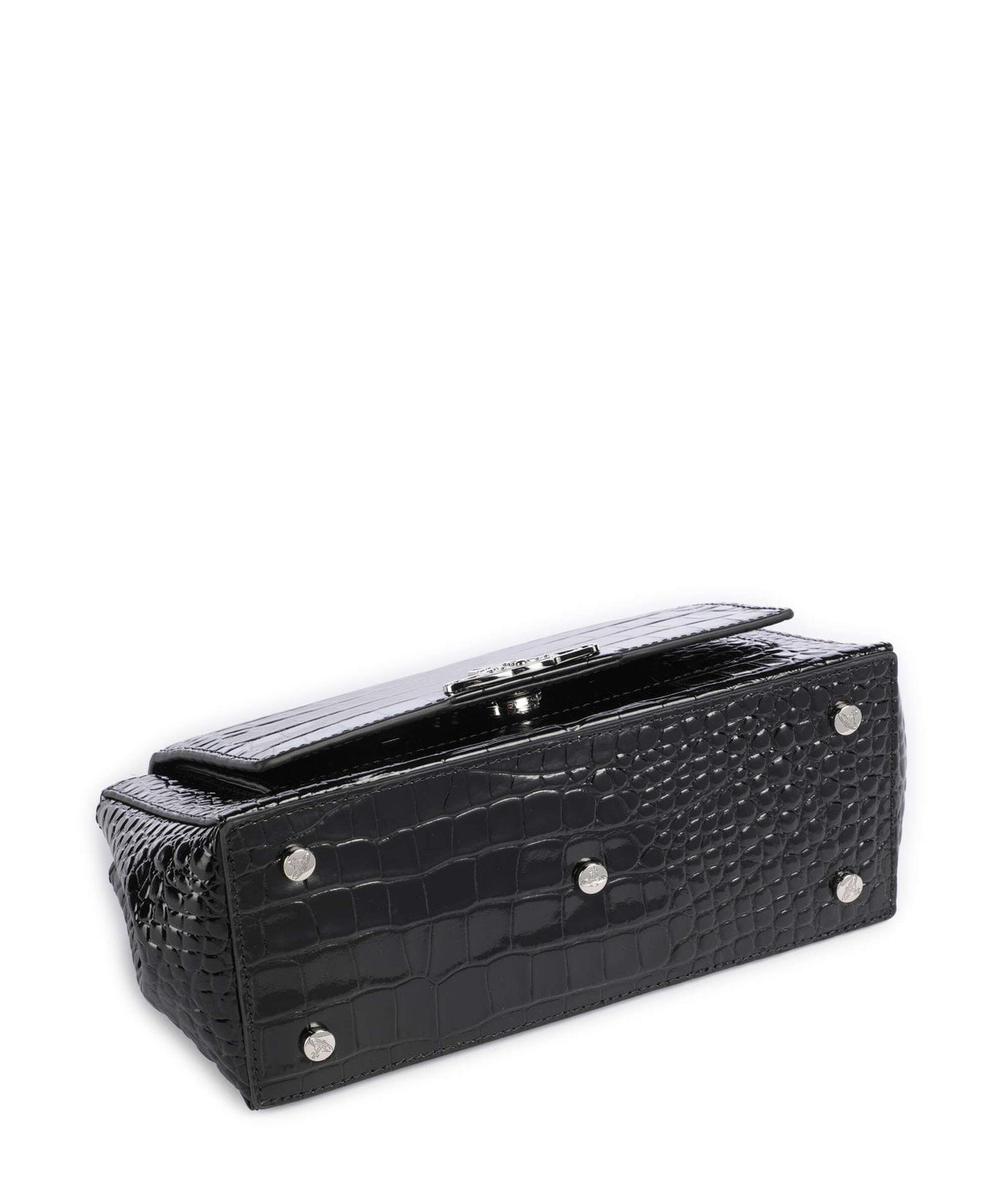 Vivienne Westwood Hazel Embossed Croc Medium Shoulder bag black