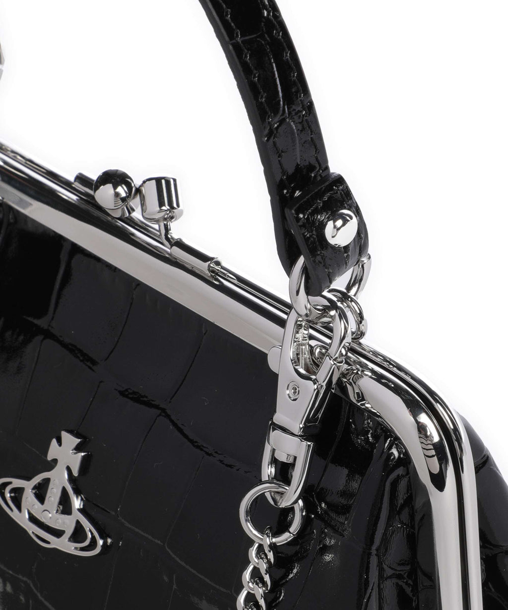 Vivienne Westwood Granny Frame Embossed Croc Crossbody bag black