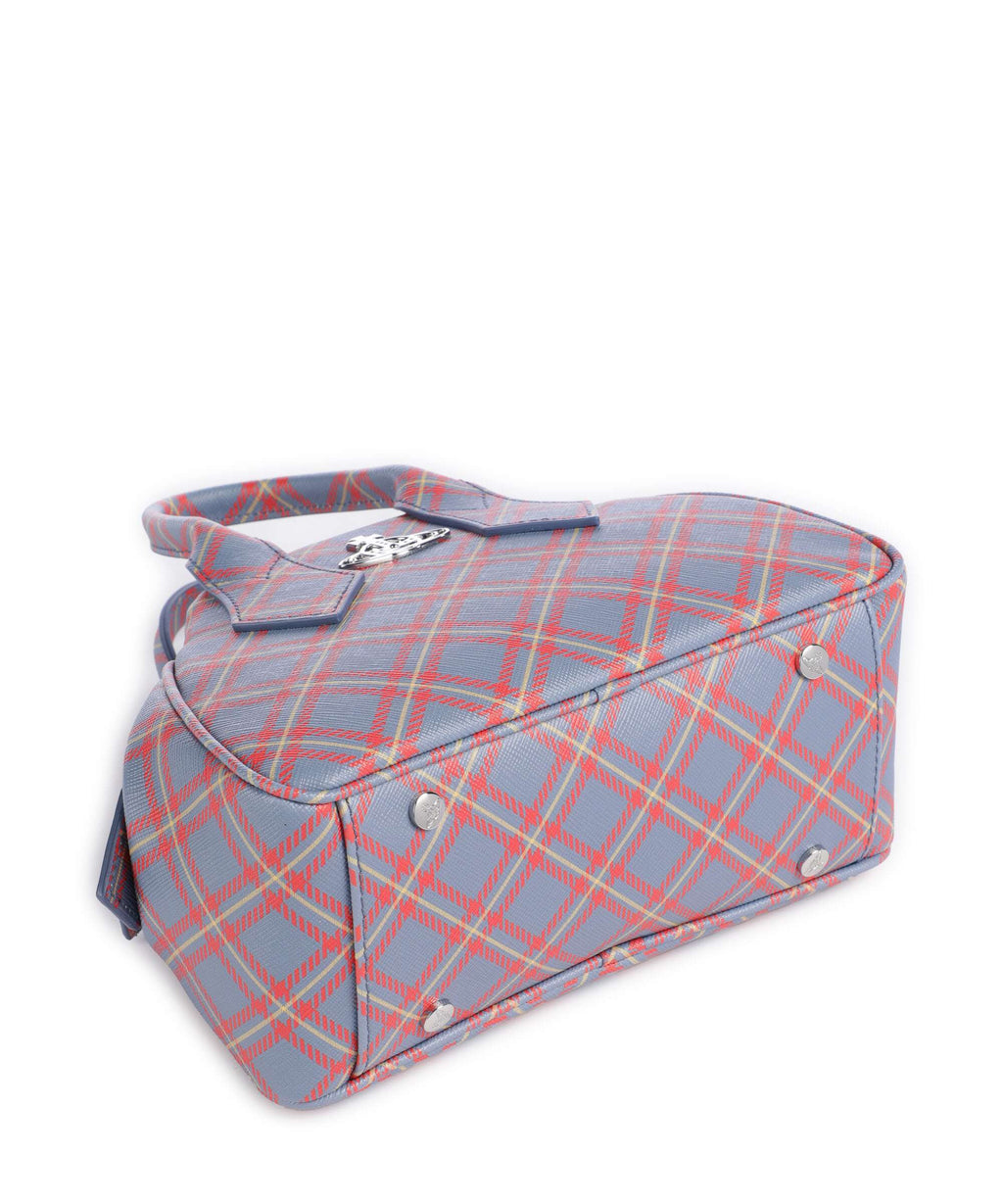 Vivienne Westwood Yasmine Saffiano Printed Small Handbag blue/orange tartan