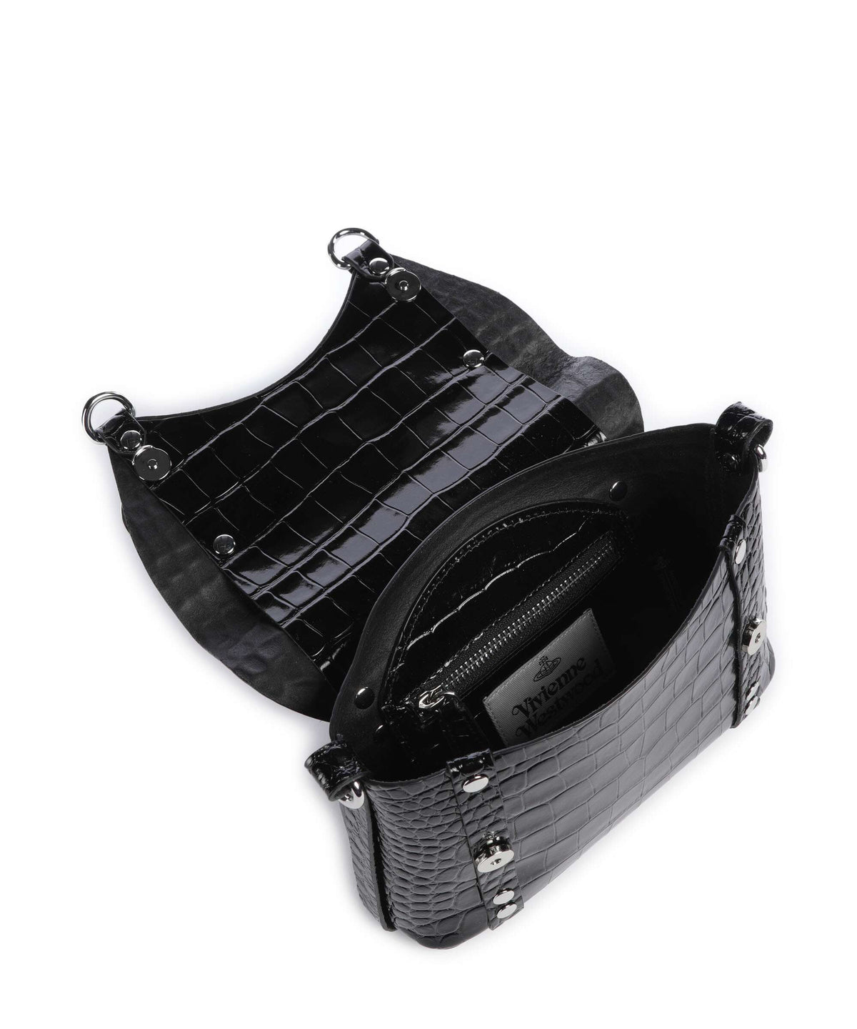 Vivienne Westwood Kim Embossed Croc Crossbody bag black