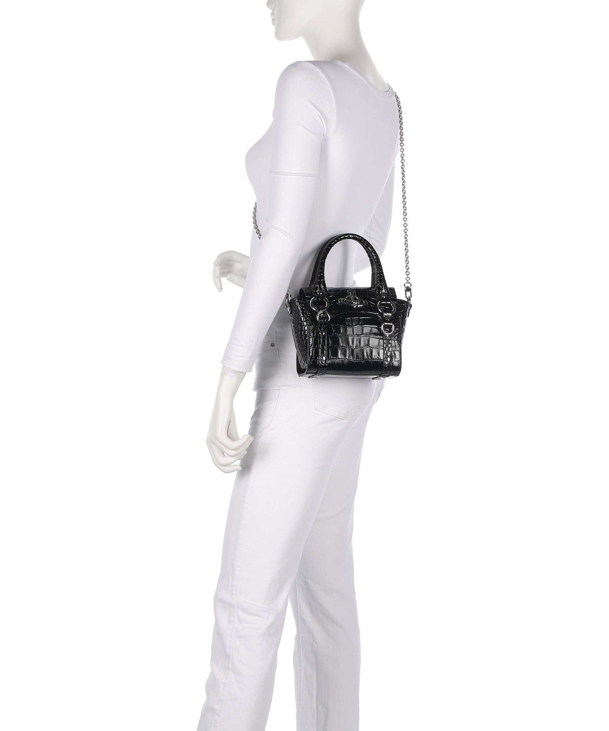Vivienne Westwood Betty Embossed Croc Mini Crossbody bag black