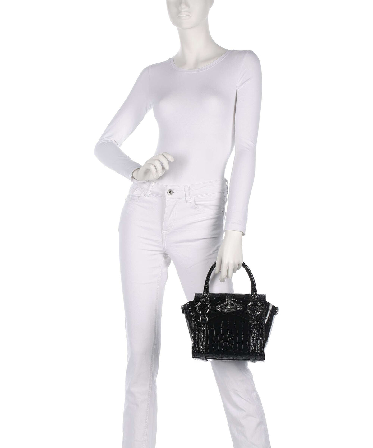 Vivienne Westwood Betty Embossed Croc Small Handbag black
