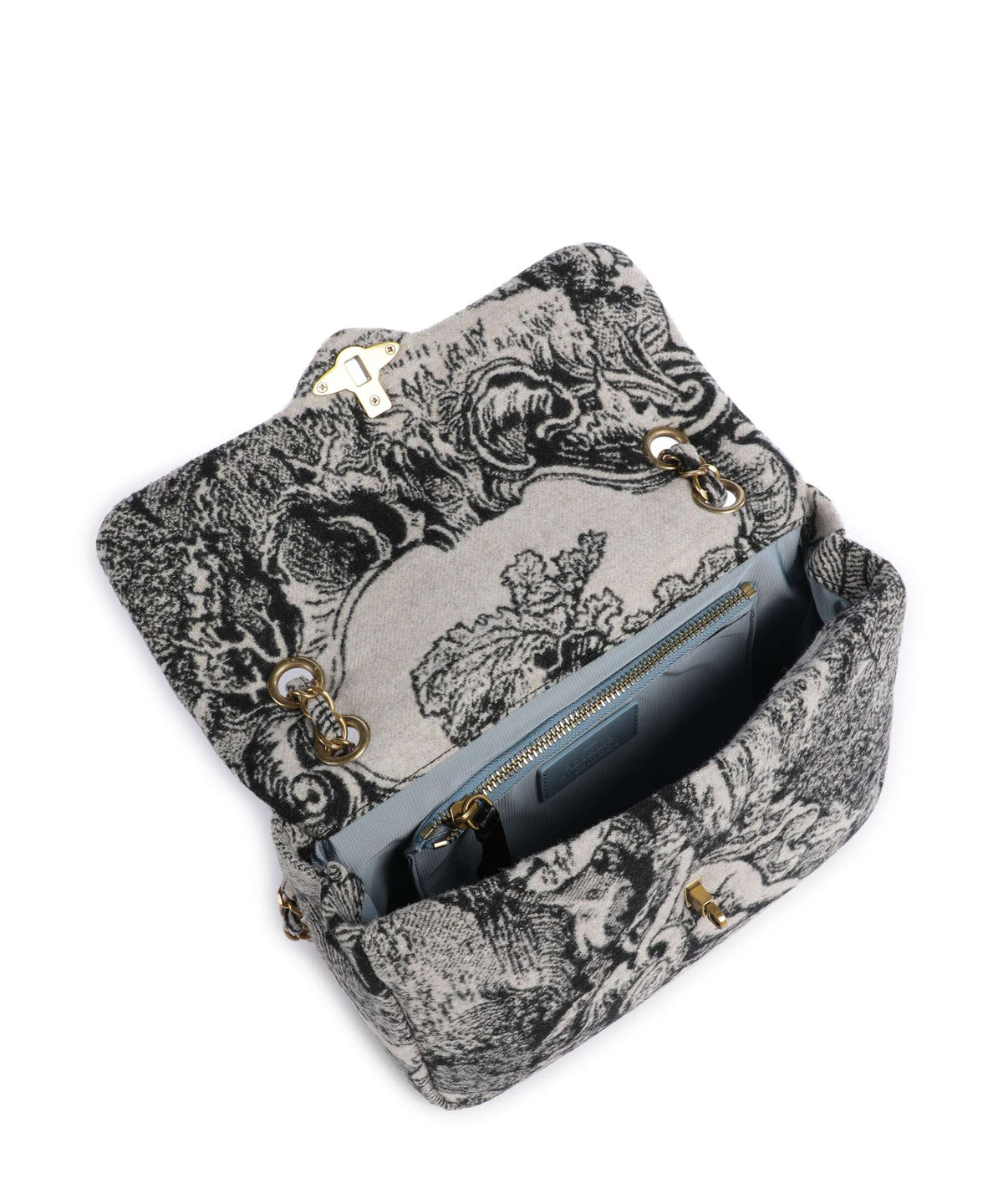 Vivienne Westwood Anita Venus Wool Jacquard Medium Shoulder bag cream/black