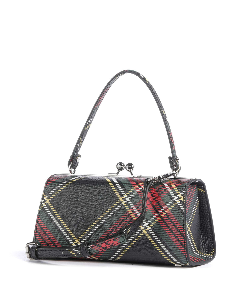 Vivienne Westwood Doll Frame Saffiano Printed XL Handbag chelsea tartan