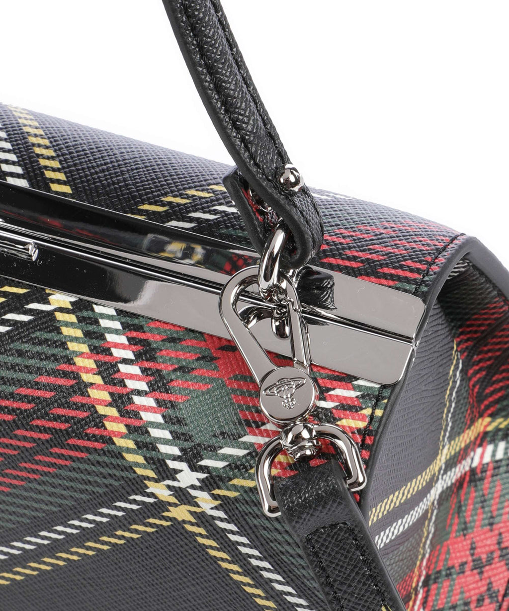 Vivienne Westwood Doll Frame Saffiano Printed XL Handbag chelsea tartan