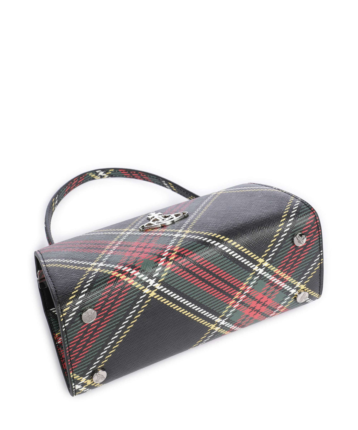 Vivienne Westwood Doll Frame Saffiano Printed XL Handbag chelsea tartan