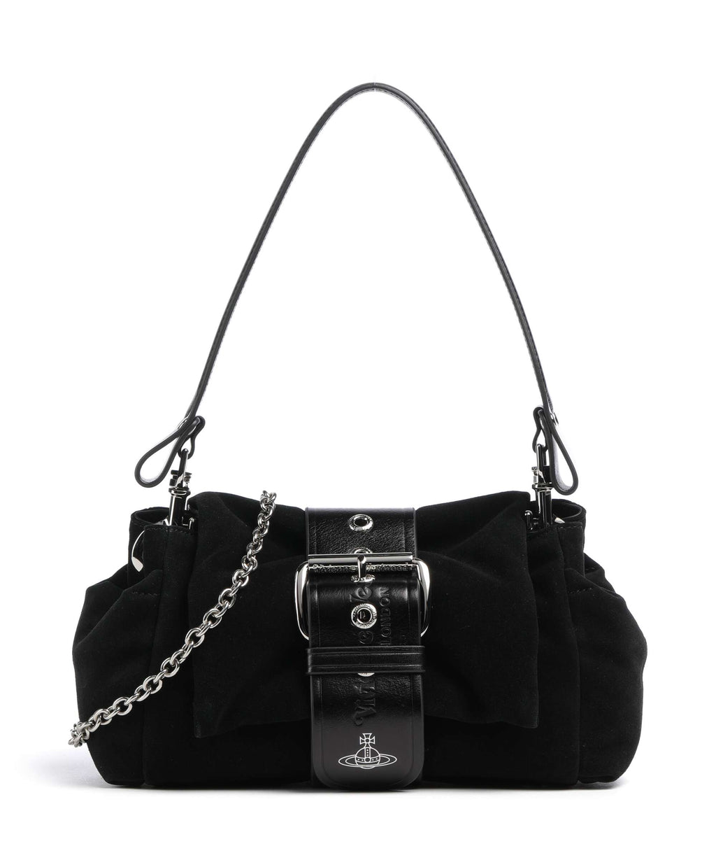 Vivienne Westwood Hazel Suede Treasure Shoulder bag black