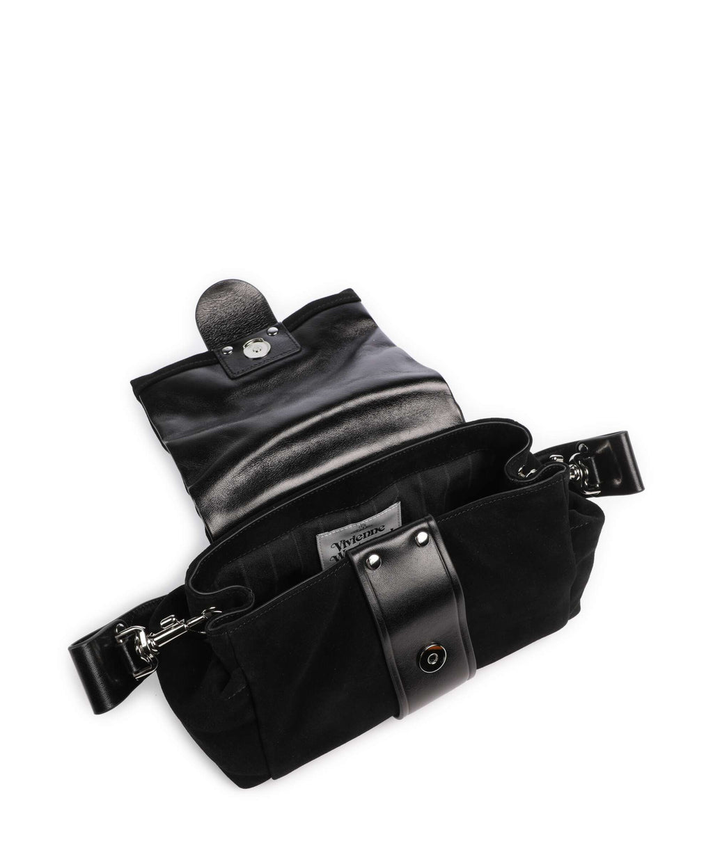 Vivienne Westwood Hazel Suede Treasure Shoulder bag black