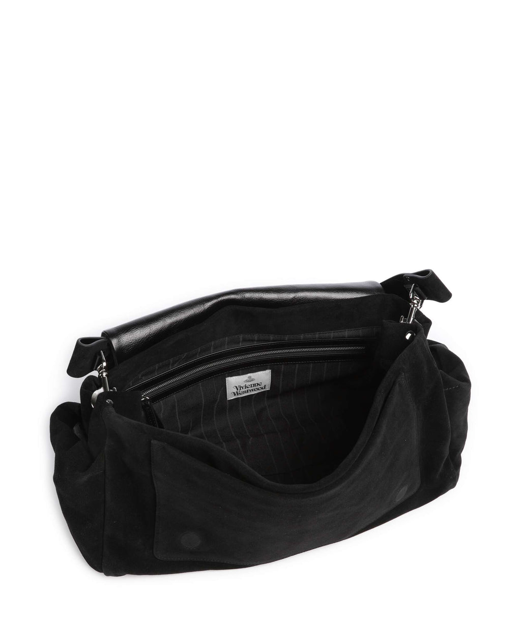 Vivienne Westwood Hazel Suede XL Hobo bag black