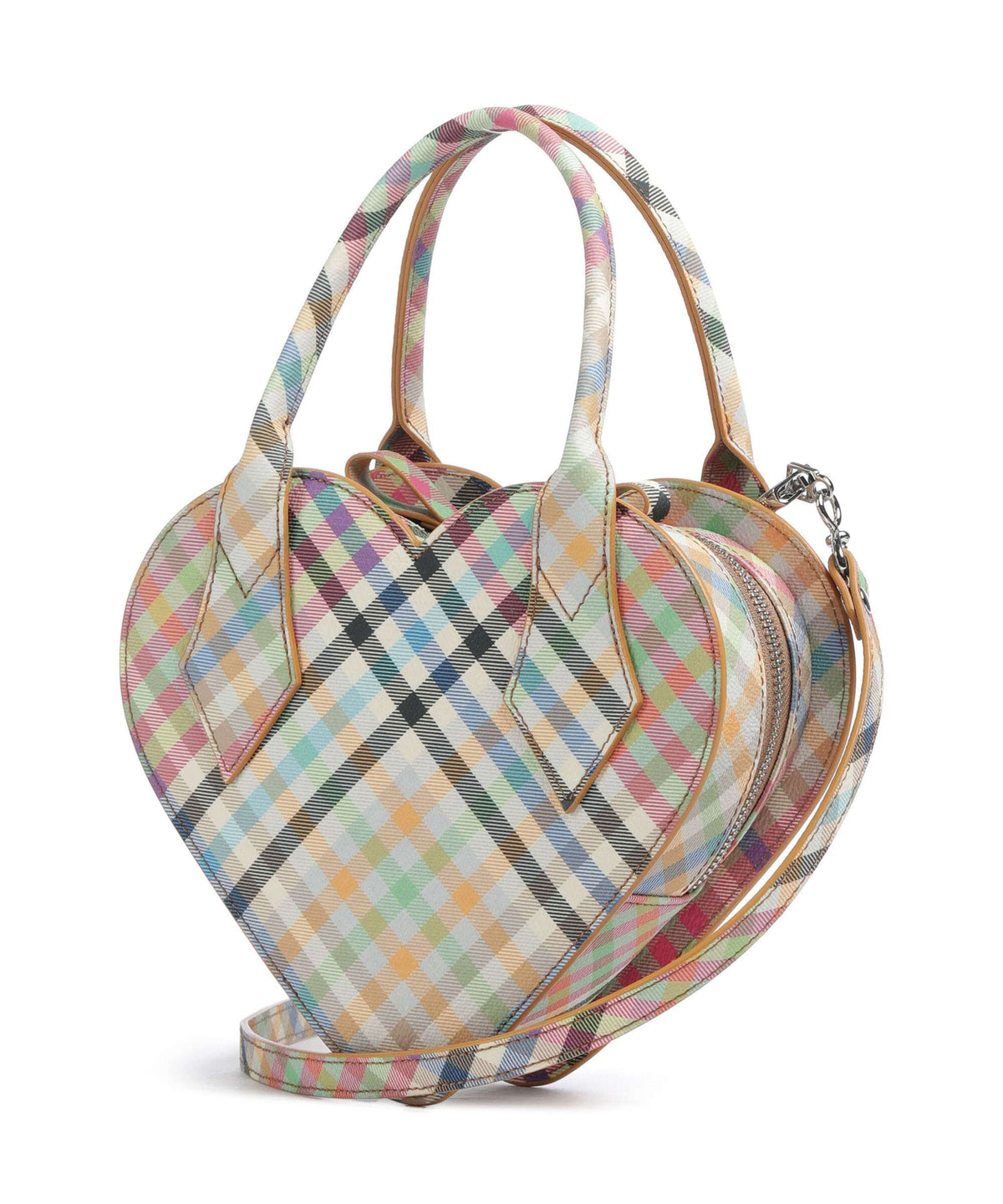 Vivienne Westwood Josephine Heart Buccia D'Arancia Handbag heather plaid