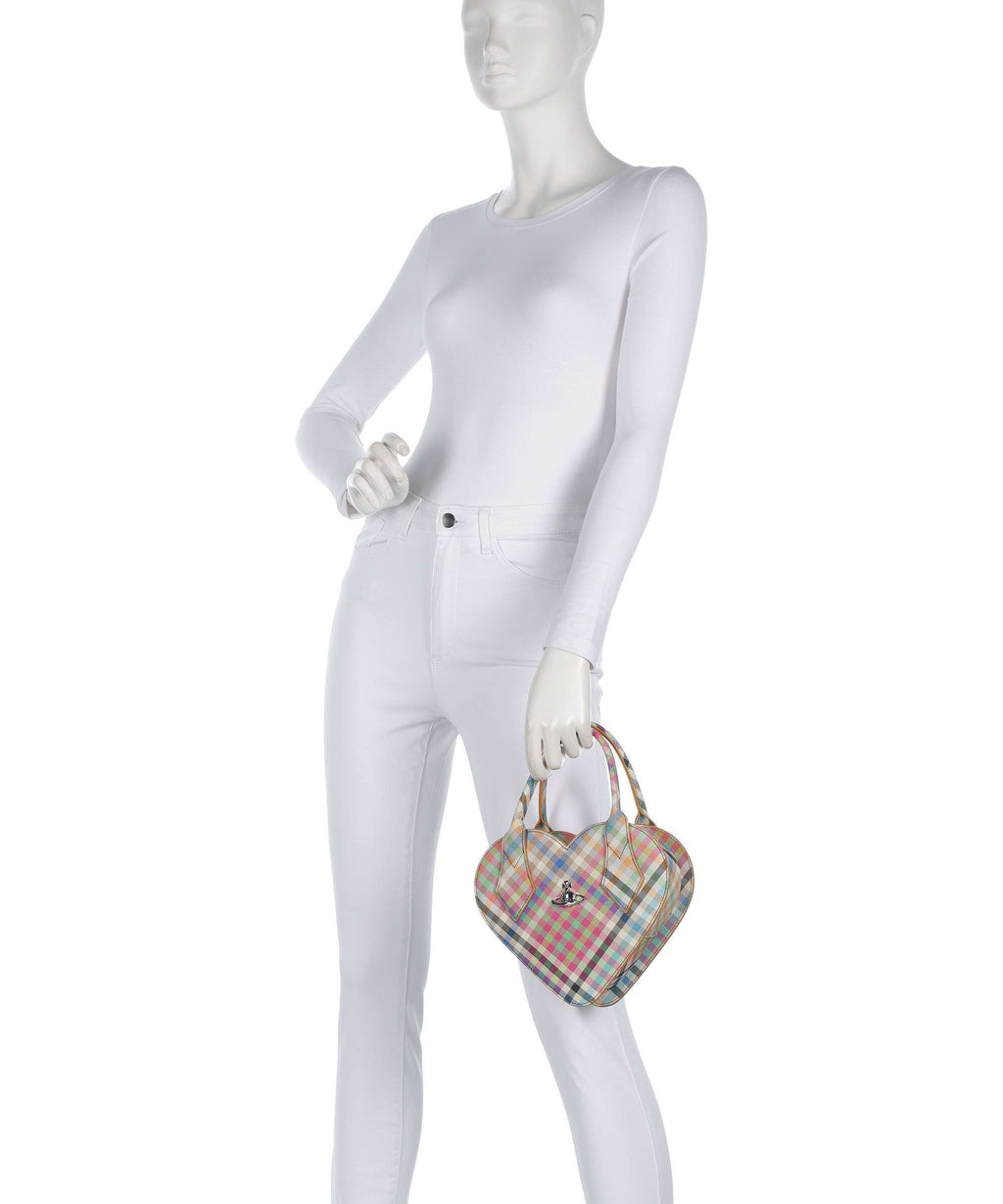 Vivienne Westwood Josephine Heart Buccia D'Arancia Handbag heather plaid