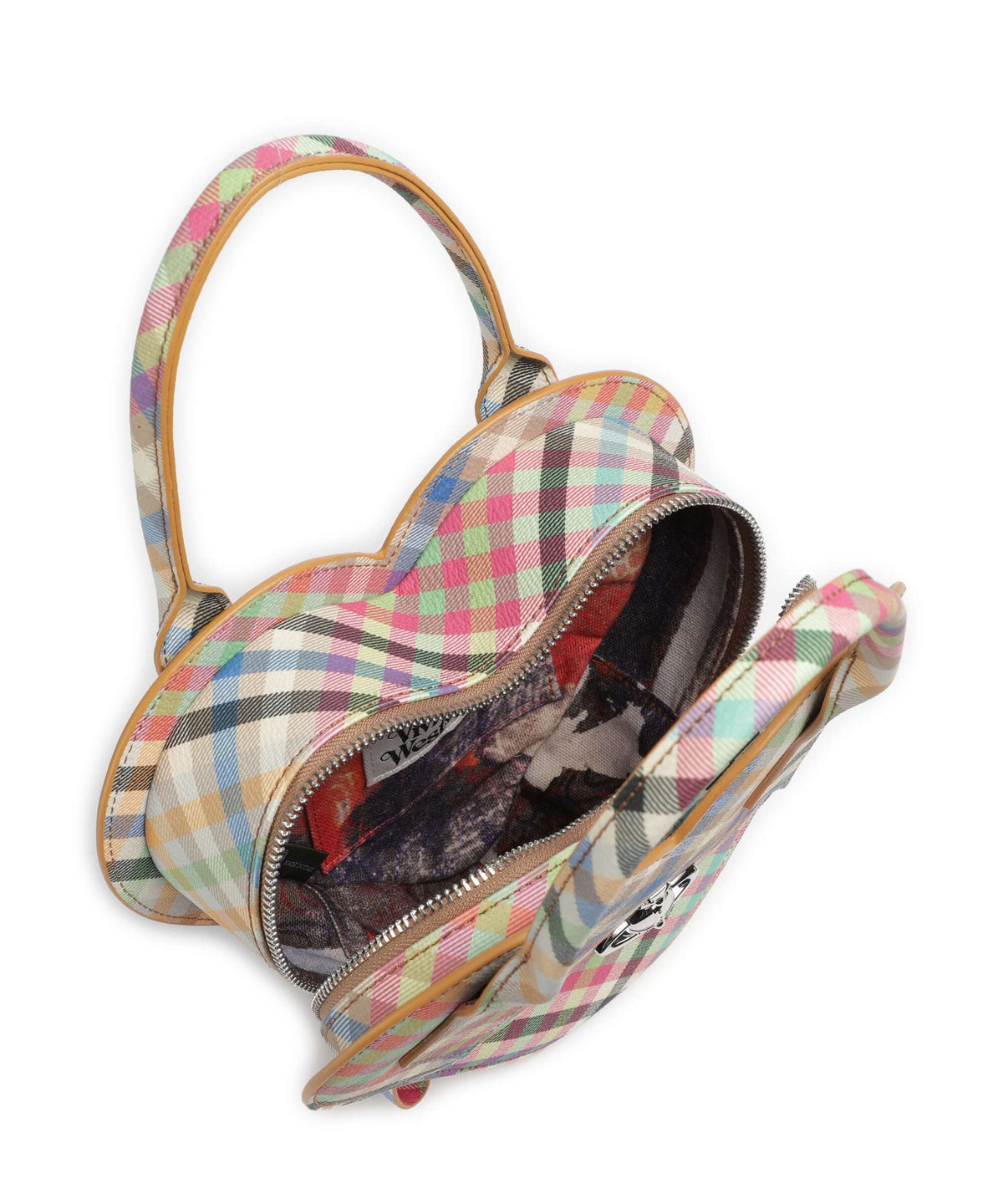 Vivienne Westwood Josephine Heart Buccia D'Arancia Handbag heather plaid