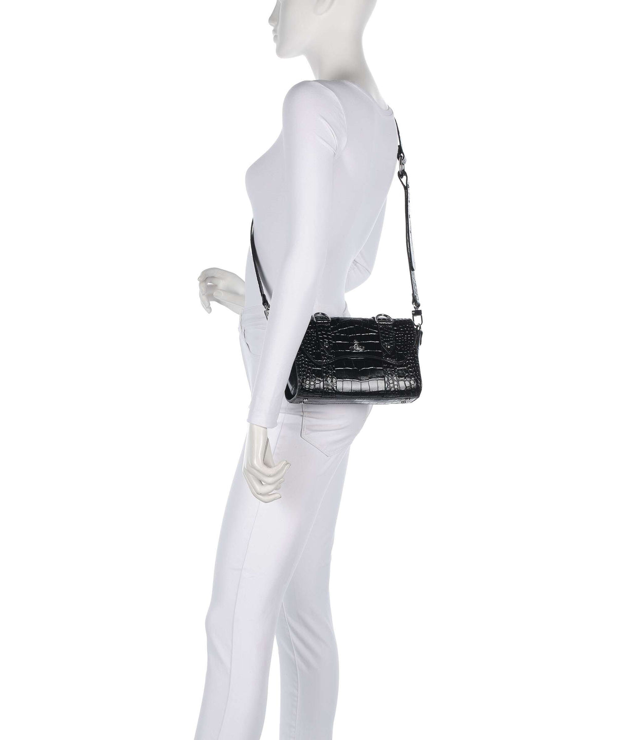 Vivienne Westwood Kimmy Embossed Croc Crossbody bag black