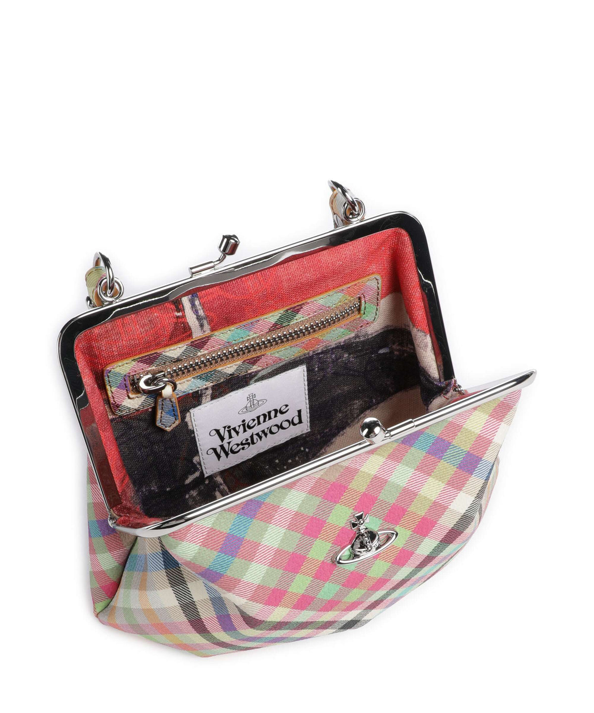 Vivienne Westwood Granny Frame Buccia D'Arancia Handbag heather plaid