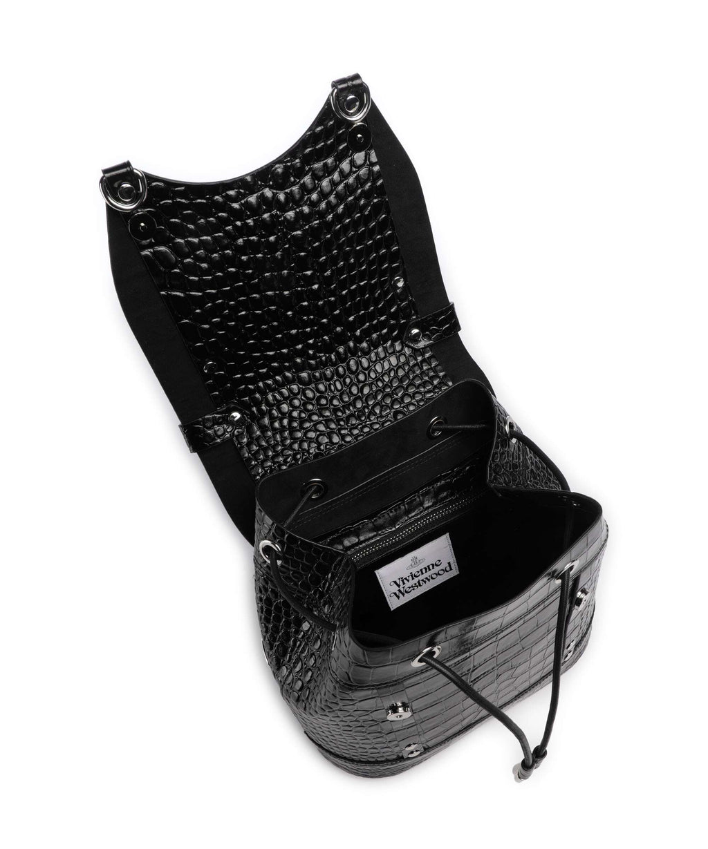 Vivienne Westwood Max Embossed Croc Small Backpack black