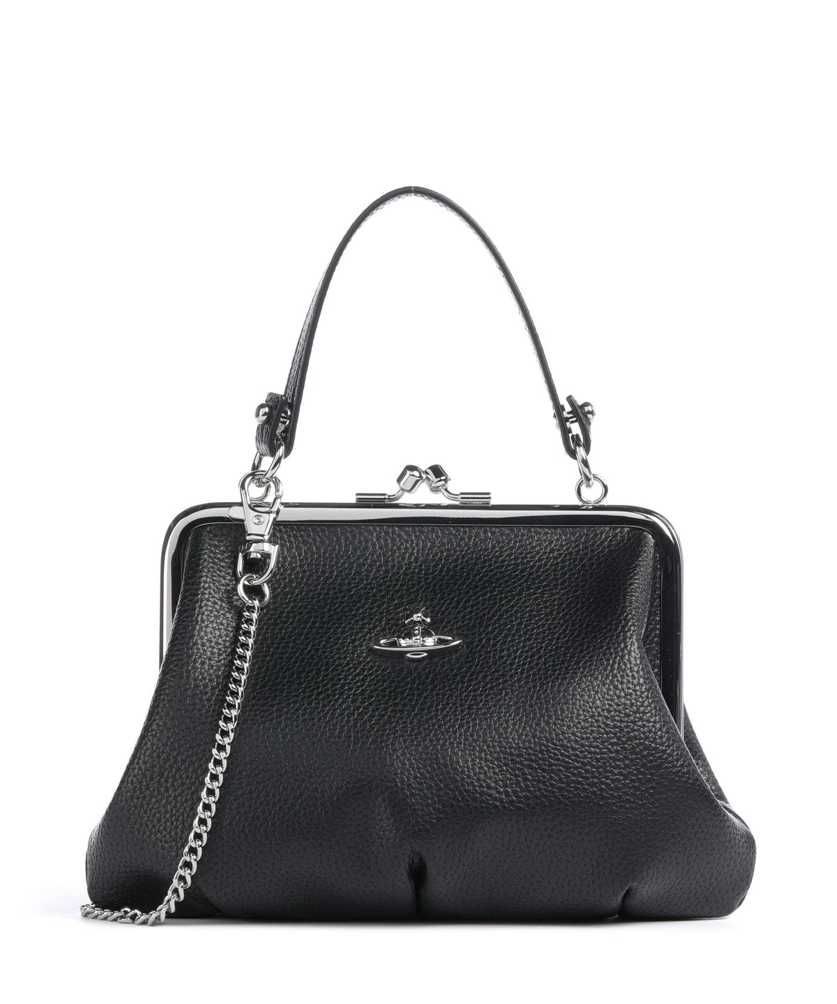Vivienne Westwood Granny Frame Grain Handbag black
