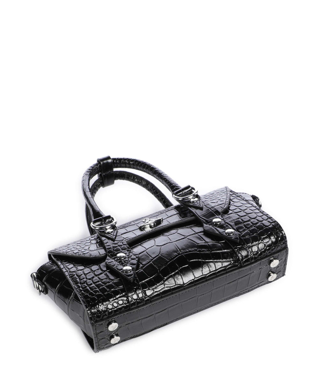 Vivienne Westwood Bettina Embossed Croc Mini Handbag black