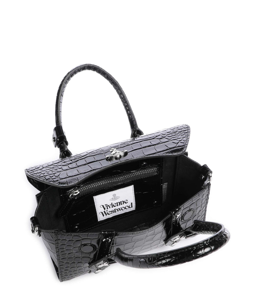 Vivienne Westwood Bettina Embossed Croc Mini Handbag black