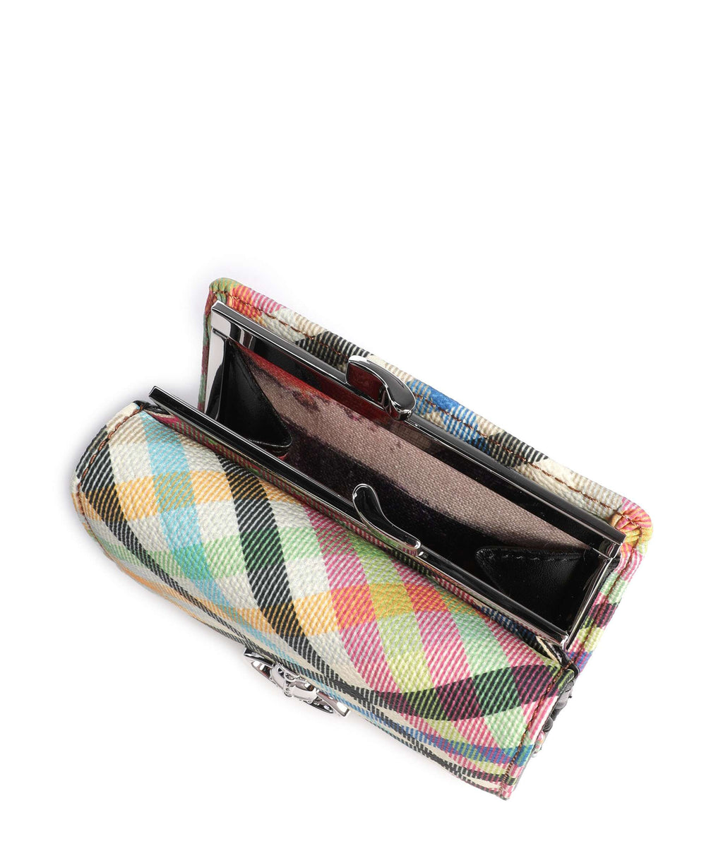 Vivienne Westwood Frame Buccia D'Arancia Small Wallet heather plaid
