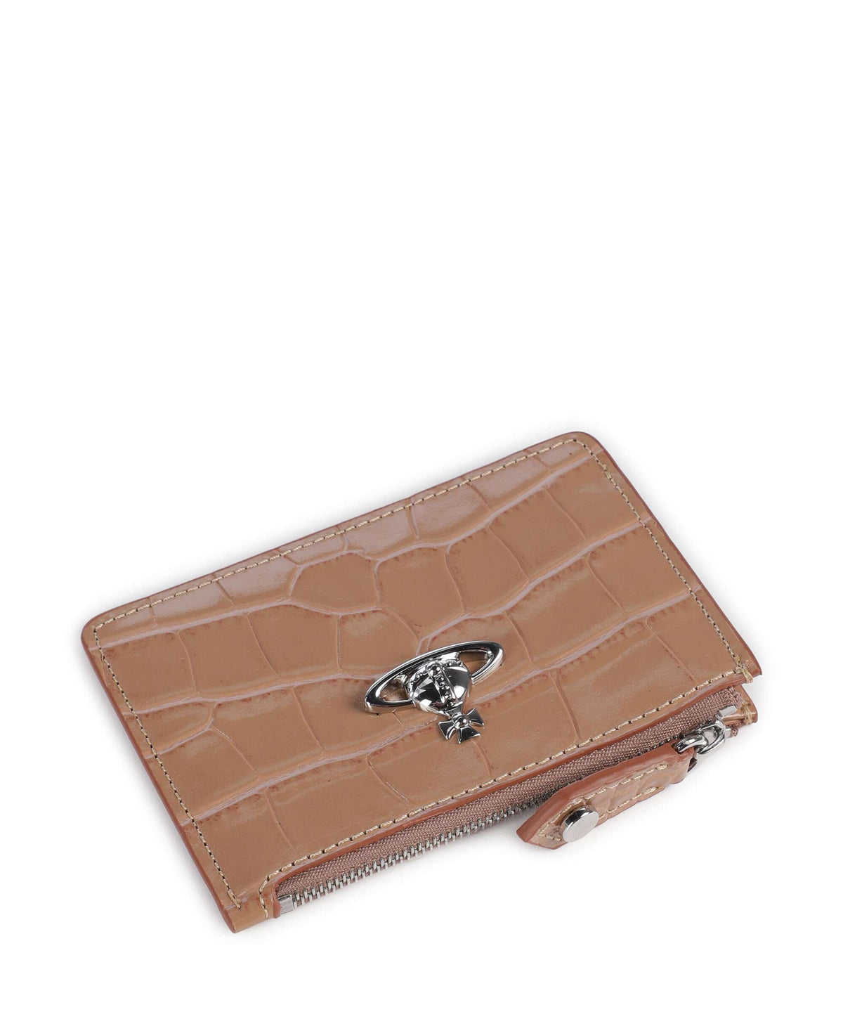 Vivienne Westwood Embossed Croc Slim Credit card holder dusty pink