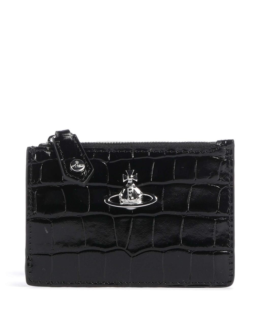 Vivienne Westwood Embossed Croc Slim Credit card holder black