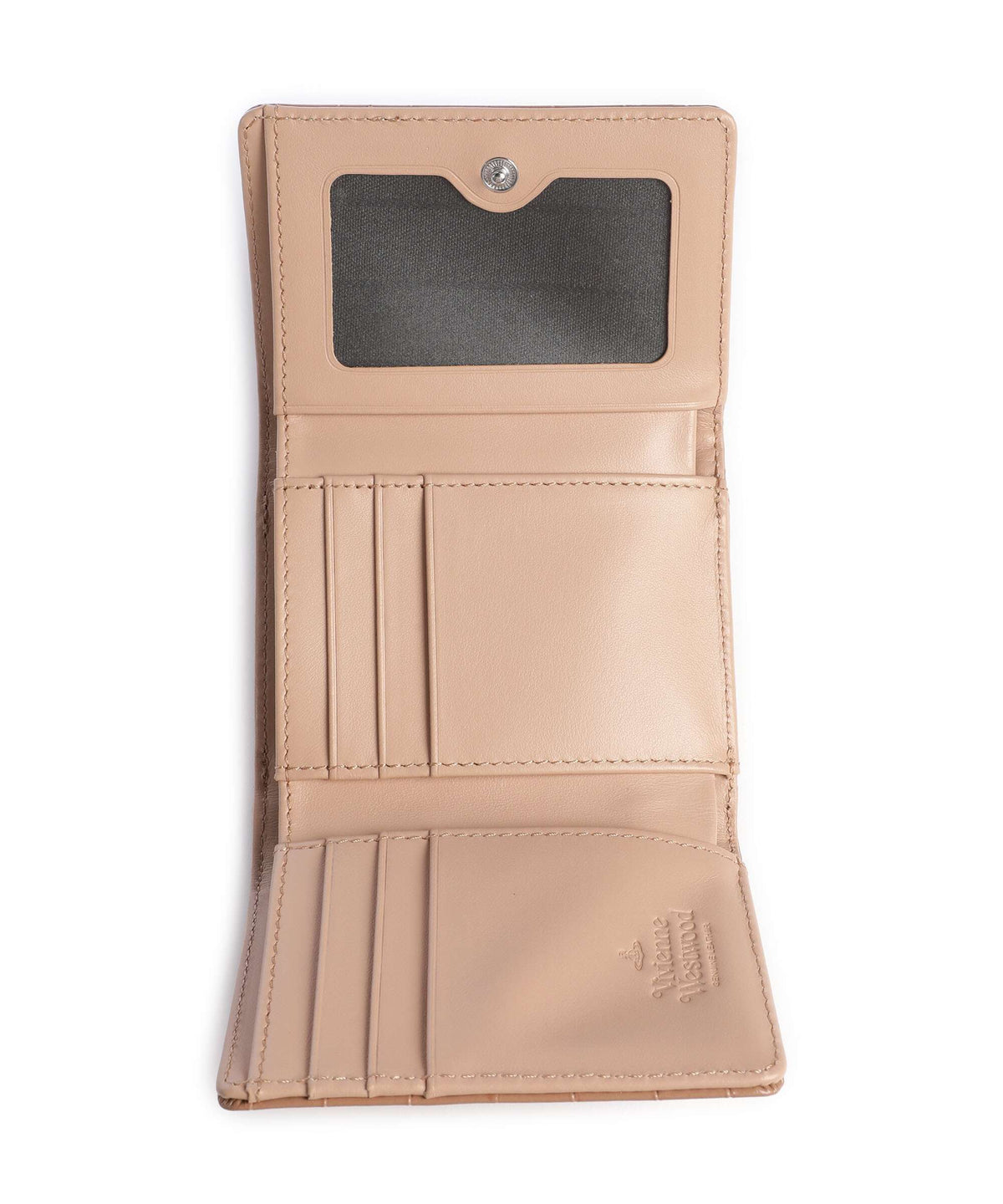 Vivienne Westwood Frame Embossed Croc Small Wallet dusty pink