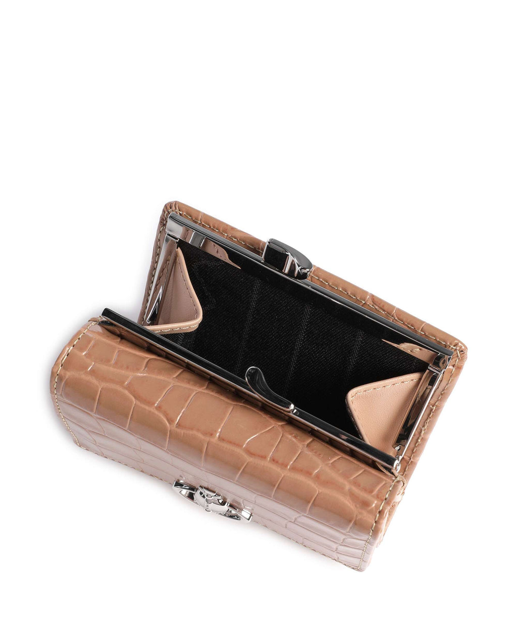 Vivienne Westwood Frame Embossed Croc Small Wallet dusty pink