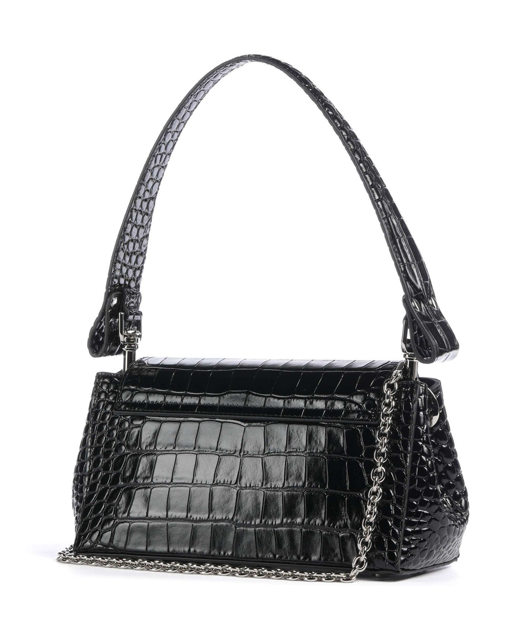 Vivienne Westwood Hazel Embossed Croc Medium Shoulder bag black