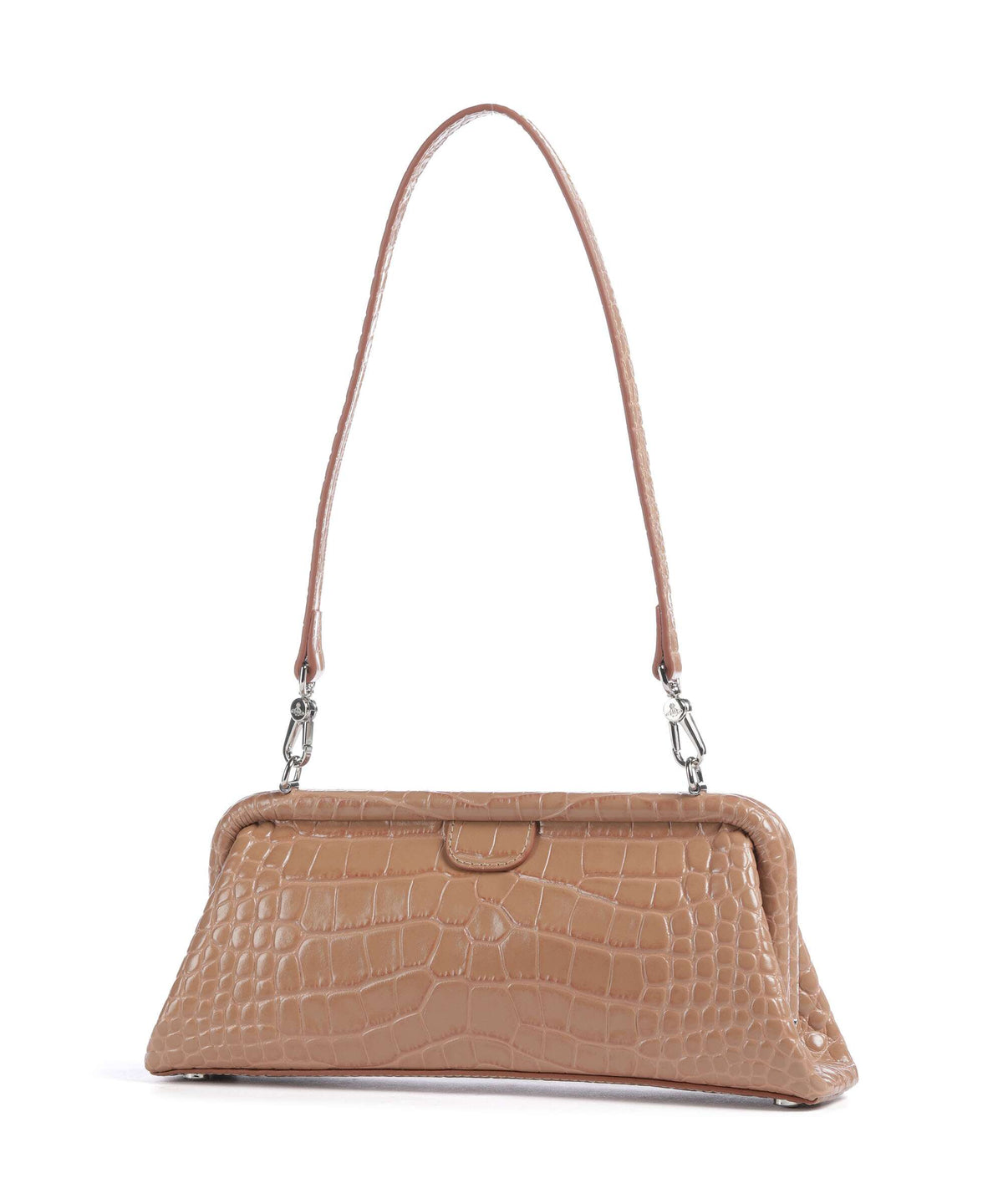 Vivienne Westwood Jane Frame Embossed Croc Shoulder bag dusty pink