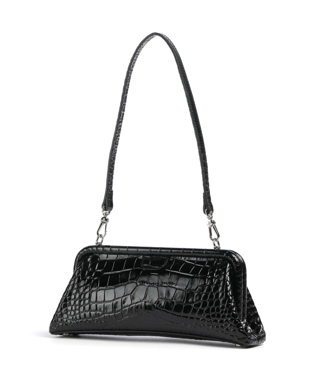 Vivienne Westwood Jane Frame Embossed Croc Shoulder bag black