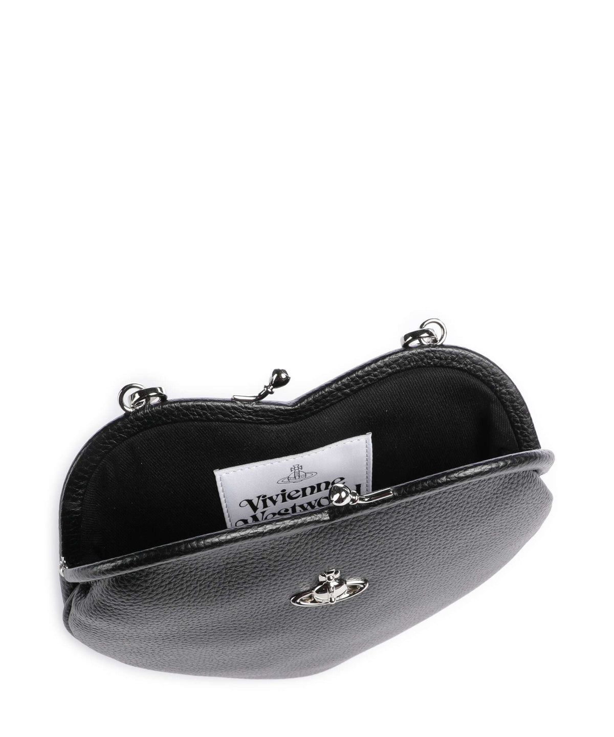 Vivienne Westwood Belle Heart Frame Grain Handbag black