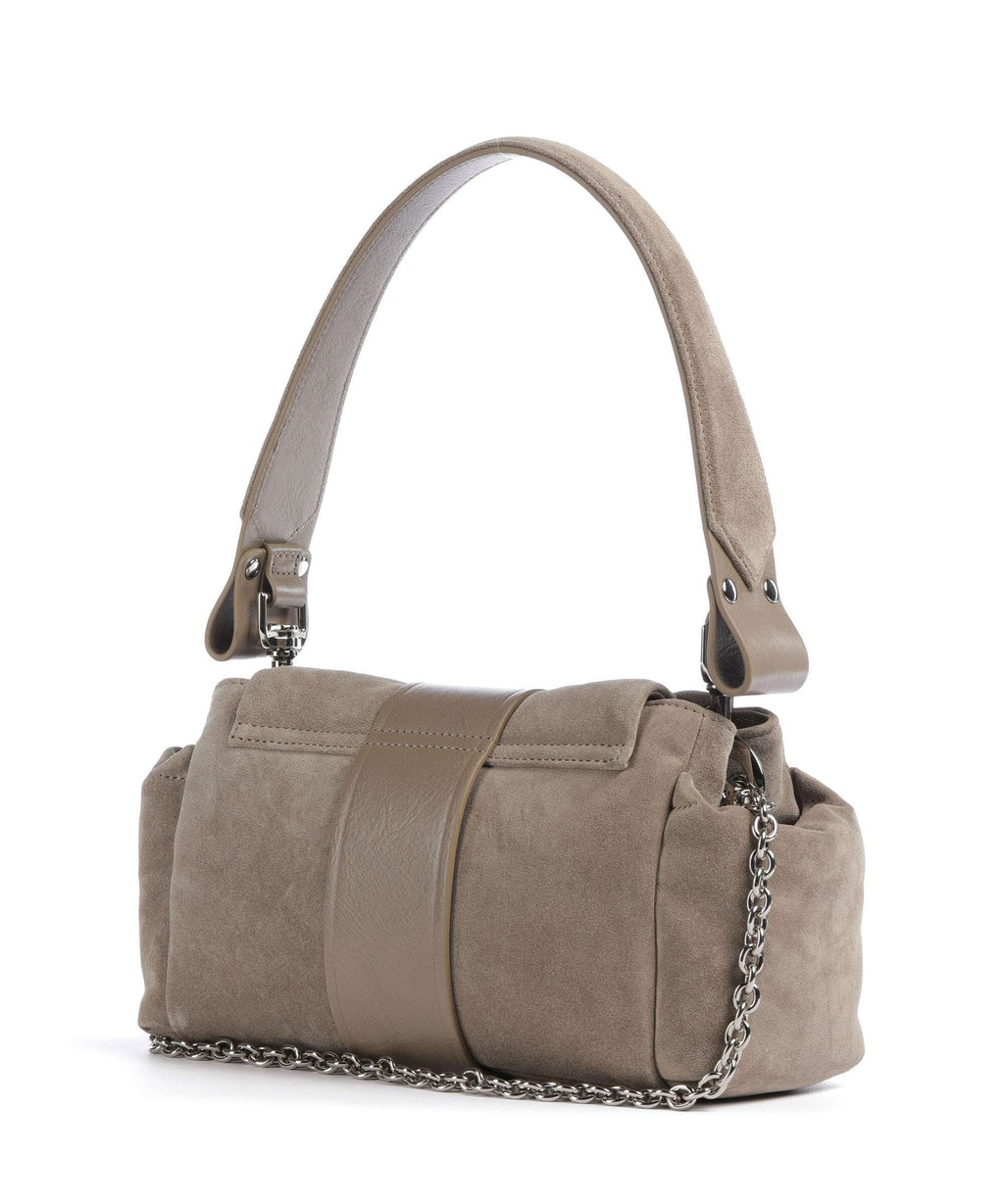 Vivienne Westwood Hazel Suede Treasure Shoulder bag stone