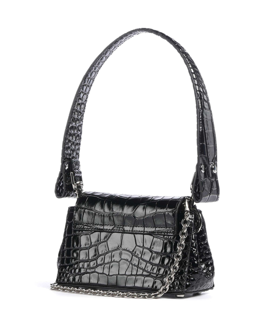 Vivienne Westwood Hazel Embossed Croc Small Shoulder bag black