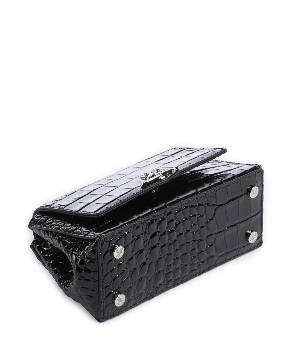 Vivienne Westwood Hazel Embossed Croc Small Shoulder bag black