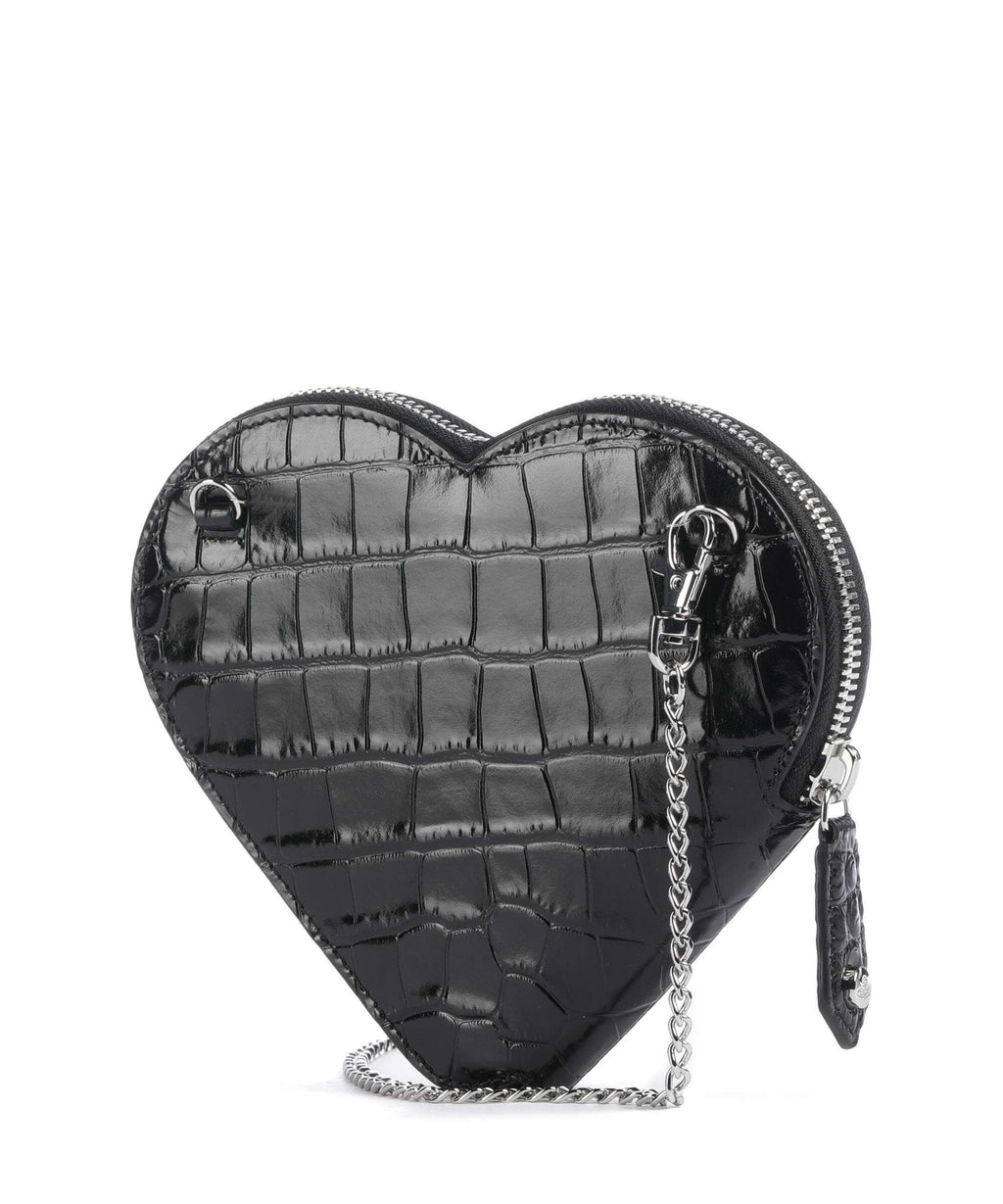 Vivienne Westwood Heart Embossed Croc Crossbody bag black