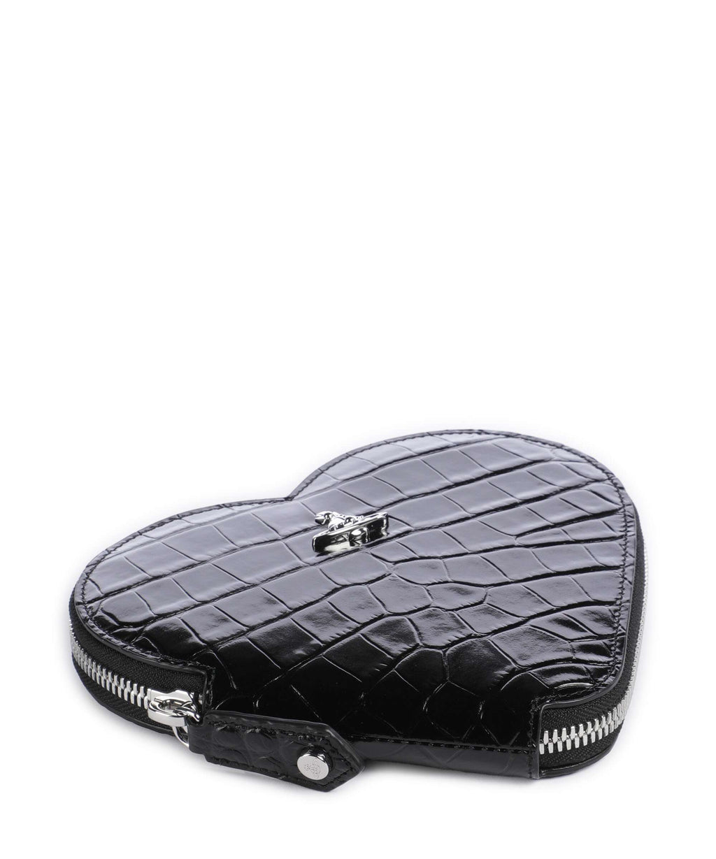 Vivienne Westwood Heart Embossed Croc Crossbody bag black