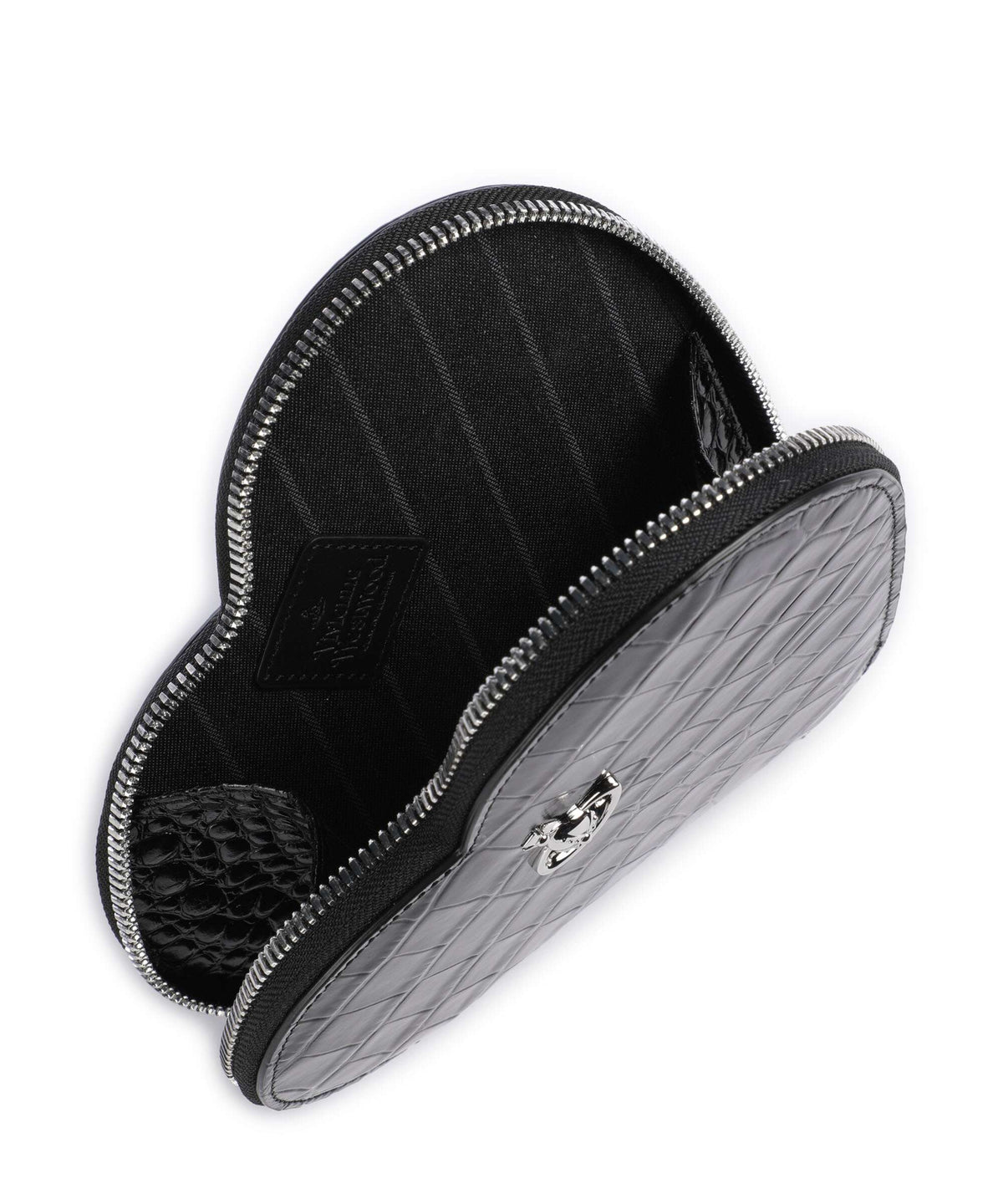 Vivienne Westwood Heart Embossed Croc Crossbody bag black