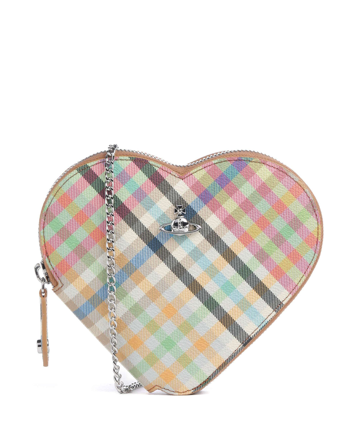 Vivienne Westwood Heart Buccia D'Arancia Crossbody bag heather plaid