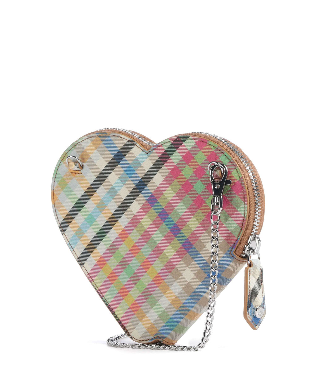 Vivienne Westwood Heart Buccia D'Arancia Crossbody bag heather plaid