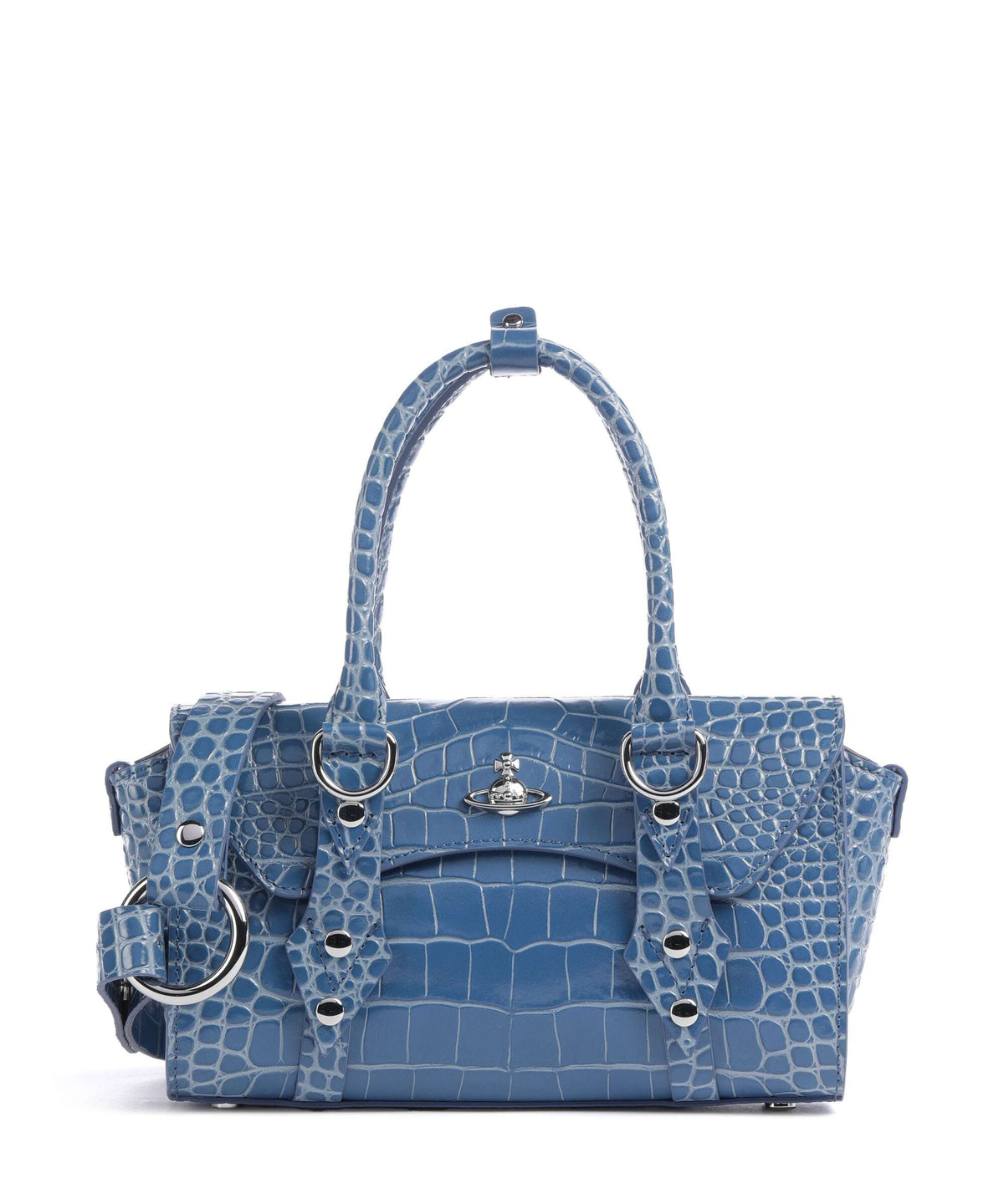Vivienne Westwood Bettina Embossed Croc Mini Handbag blue