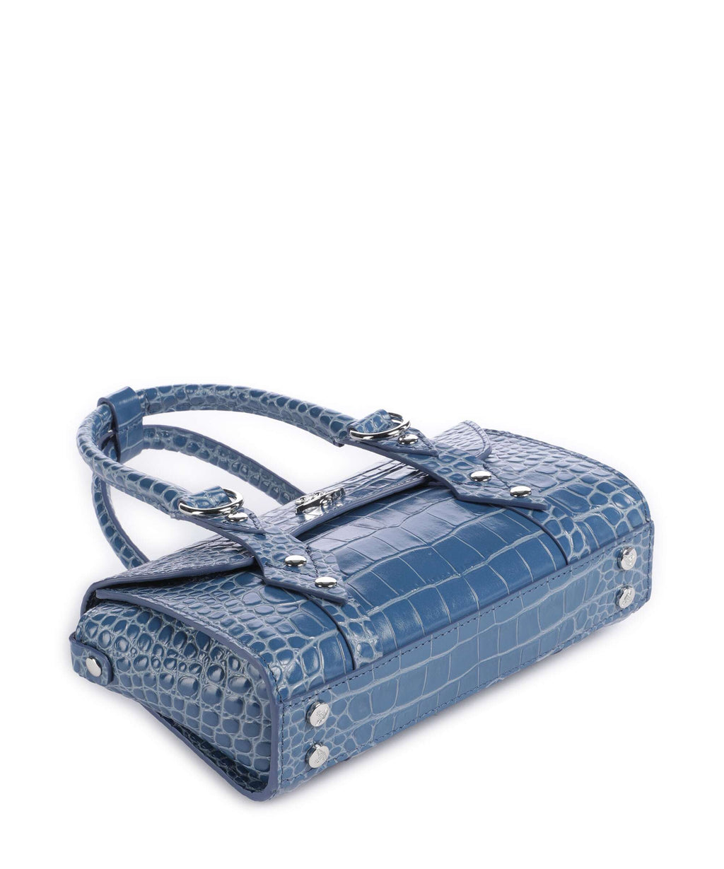 Vivienne Westwood Bettina Embossed Croc Mini Handbag blue