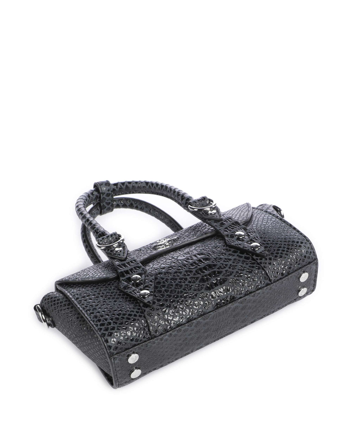 Vivienne Westwood Bettina Snake Effect Mini Handbag dark grey