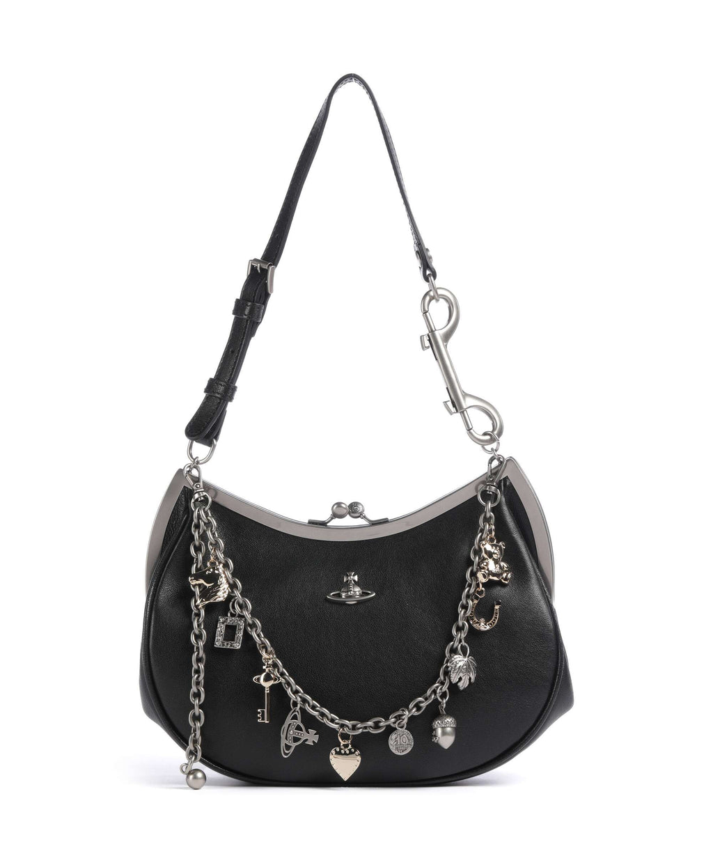 Vivienne Westwood Charm Frame Supple Shoulder bag black/dark silver