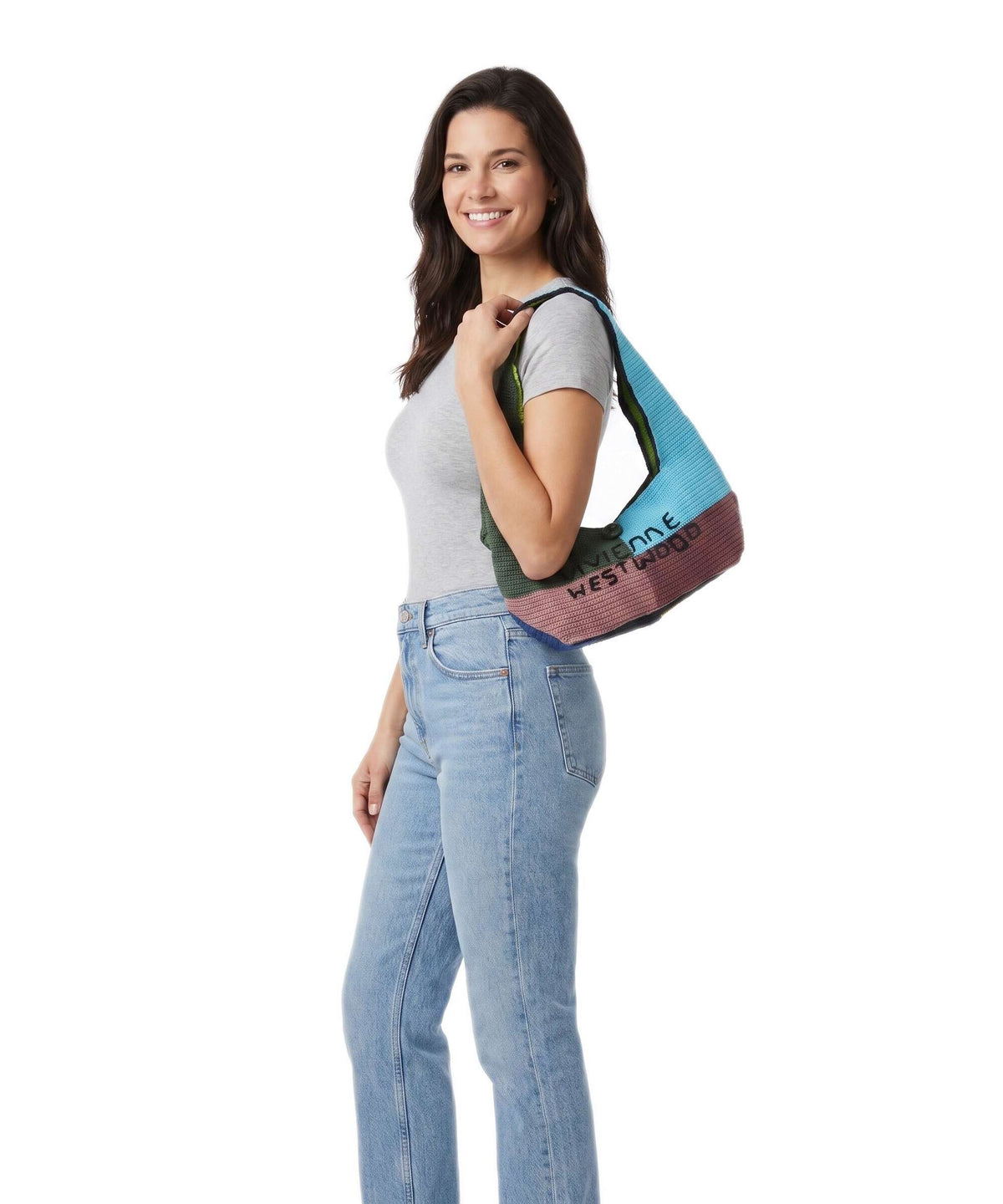 Vivienne Westwood Ellie Crochet Hobo bag multi patchwork