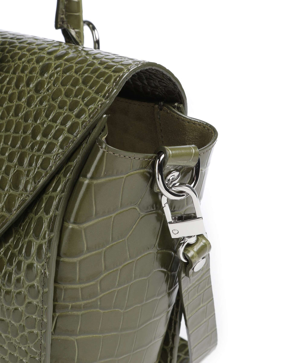 Vivienne Westwood Bettina Embossed Croc Medium Tote bag khaki